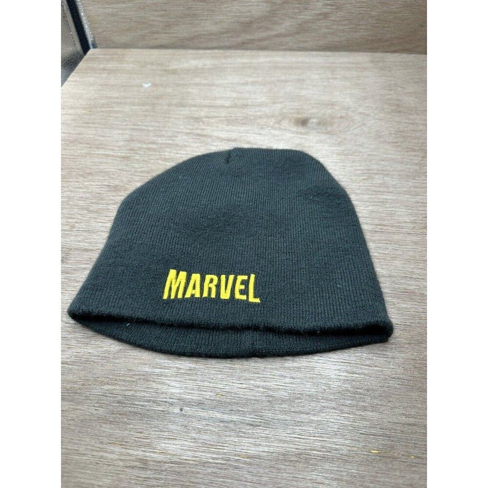 Marvel Hat Cap Beanie Toque Spell Out Black Yellow Adult OSFM Comic Wolverine